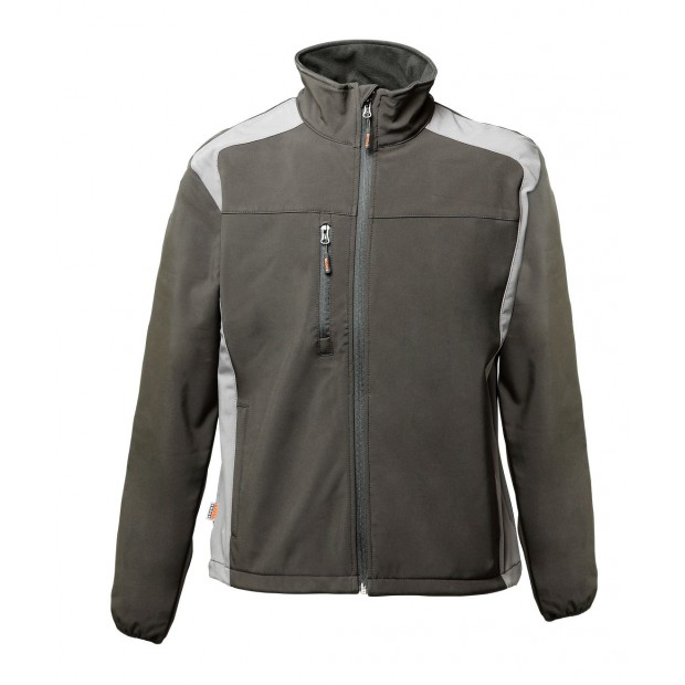 DUAL-COLOURED SOFTSHELL JACKET - BLACK/GREY - Orientys